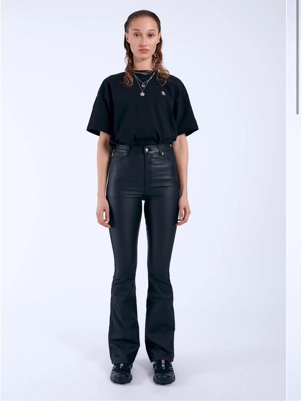 Dr Denim - high flare Black metal pants nwt